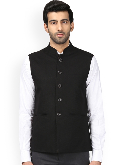 

Raymond Men Black Contemporary Fit Nehru Jacket