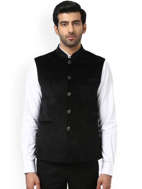

Raymond Men Black Contemporary Fit Nehru Jacket