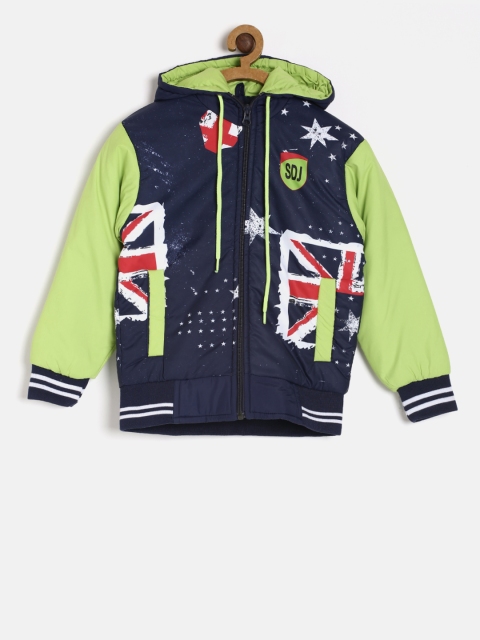 

Duke Boys Blue Printed Lightweight Hooded Open Front Jacket