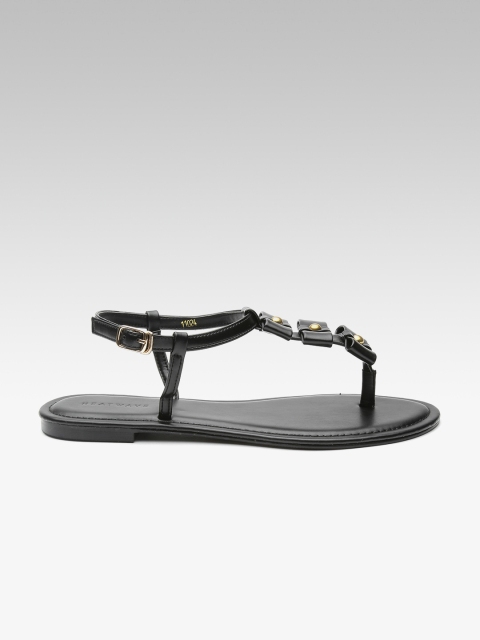 

HEATWAVE Women Black Solid Open Toe Flats
