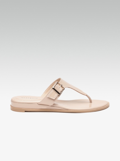 

HEATWAVE Women Beige Solid Open Toe Flats