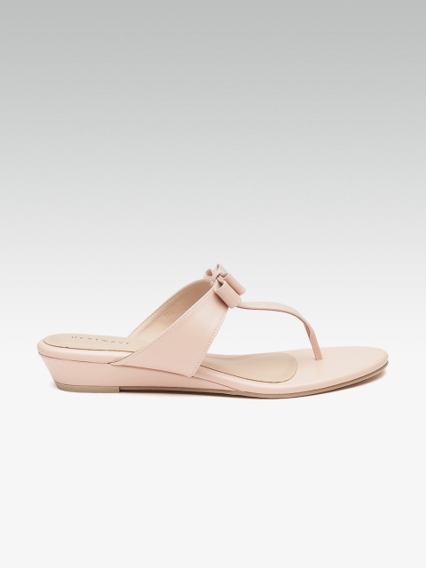 

HEATWAVE Women Peach-Coloured Solid Open Toe Flats