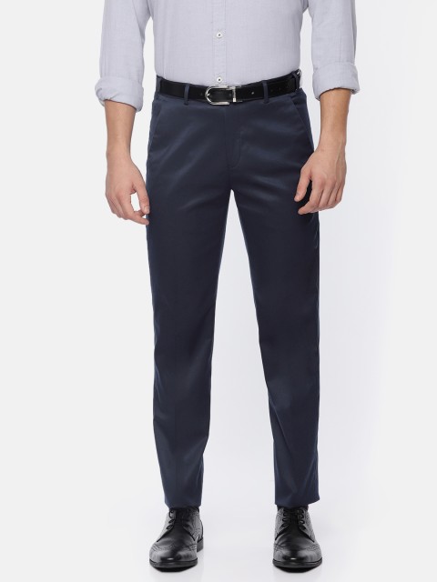 

Raymond Men Navy Blue Slim Fit Solid Formal Trousers
