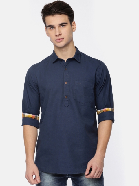

ColorPlus Men Navy Blue Regular Fit Solid Casual Shirt