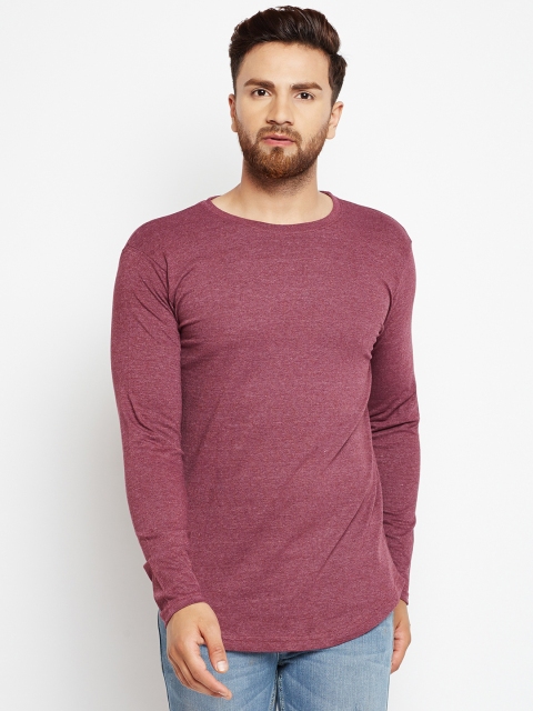 

The Dry State Men Burgundy Printed Round Neck T-shirt