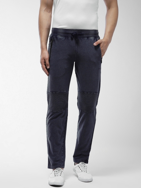 

Okane Men Navy Blue Solid Track Pants