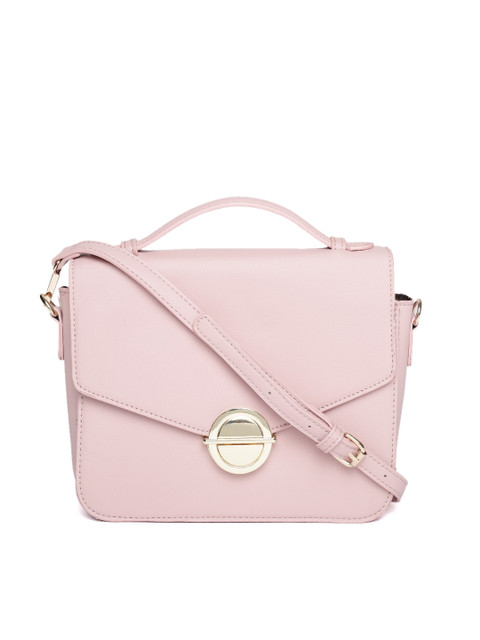 

DressBerry Pink Solid Satchel Bag