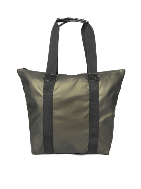 

ether Olive Green Solid Tote Bag