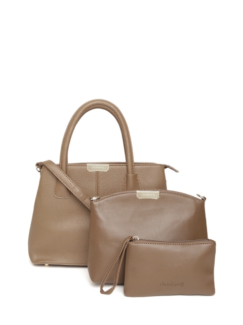 

DressBerry Brown Solid Handheld Bag with Detachable Sling Strap Pouch