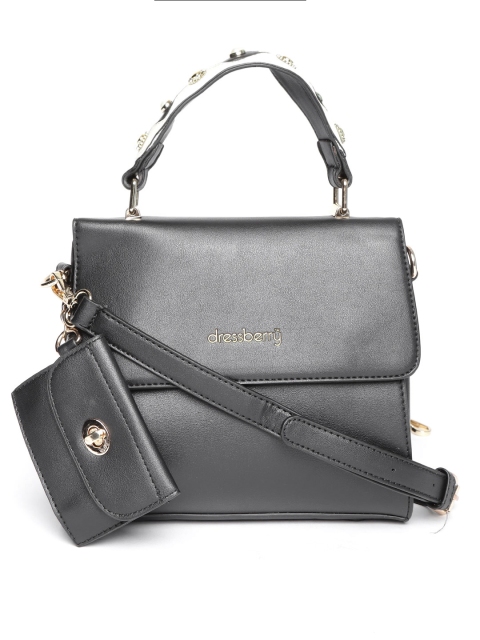 

DressBerry Black Solid Satchel Bag