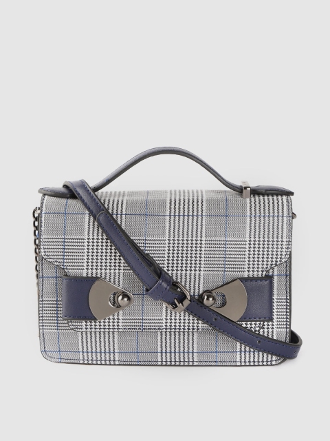 

Mast & Harbour White & Black Checked Satchel