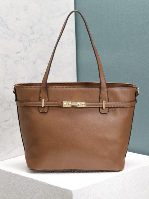 

Mast & Harbour Brown Solid Shoulder Bag with Detachable Sling Strap