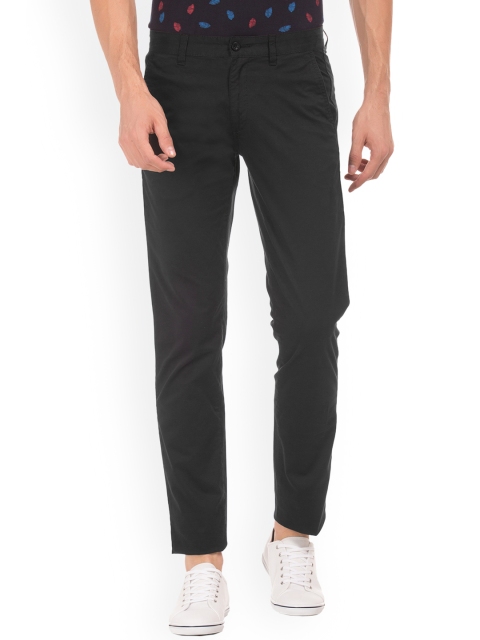 

IZOD Men Black Slim Fit Solid Chinos