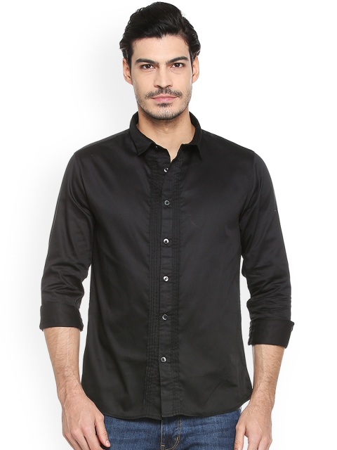 

People Men Black Regular Fit Solid Casual Shirt