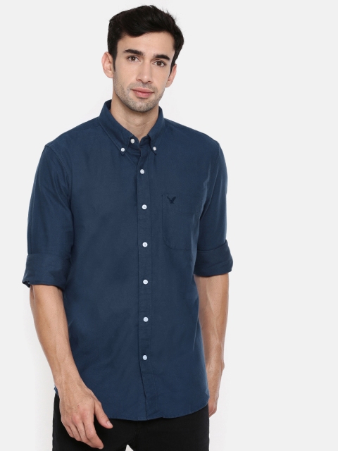 

AMERICAN EAGLE OUTFITTERS Men Blue Slim Fit Solid Casual Shirt