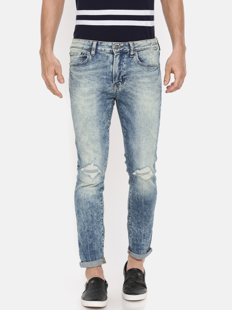 

AMERICAN EAGLE OUTFITTERS Men Blue Super Skinny Fit Mid-Rise Mildly Distressed Stretchable Jeans