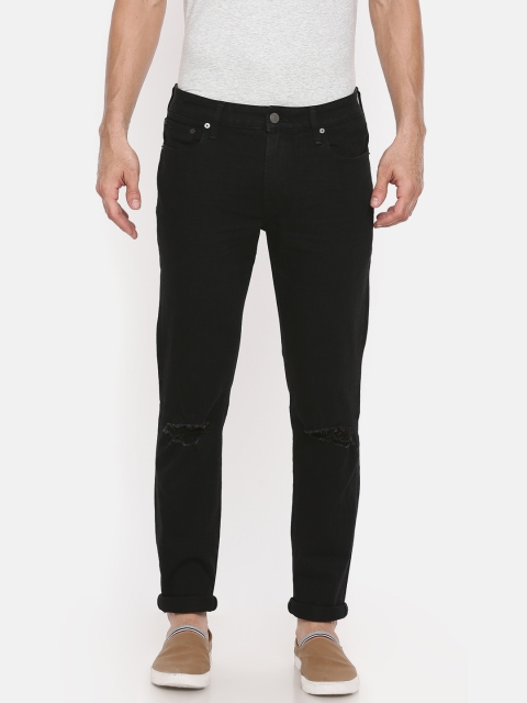 

AMERICAN EAGLE OUTFITTERS Men Black Slim Fit Mid-Rise Slash Knee Stretchable Jeans