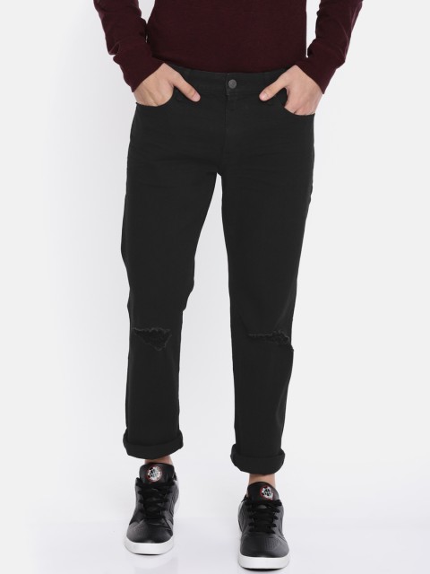 

AMERICAN EAGLE OUTFITTERS Men Black Slim Fit Mid-Rise Slash Knee Stretchable Jeans
