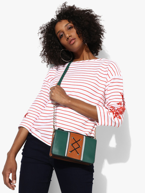 

Tommy Hilfiger Women White & Red Striped Top