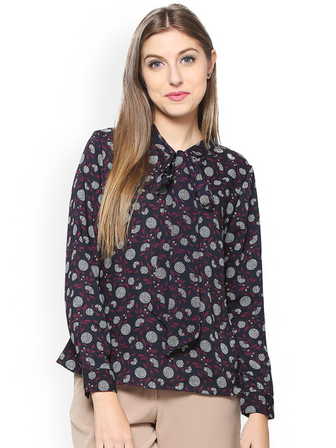 

Allen Solly Woman Navy Blue Printed Top