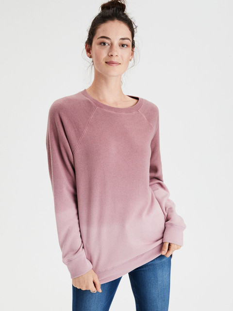 

AMERICAN EAGLE OUTFITTERS Women Pink Tie & Dye Sweatshirt