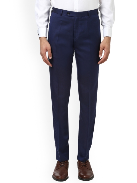 

Raymond Men Blue Slim Fit Solid Formal Trousers