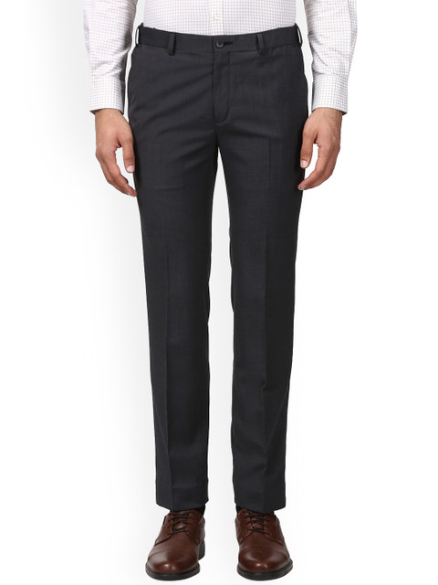 

Raymond Men Charcoal Slim Fit Solid Formal Trousers