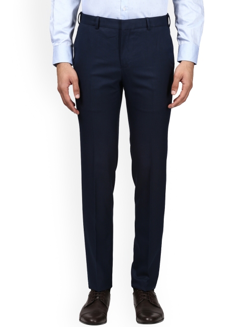 

Raymond Men Blue Slim Fit Solid Formal Trousers