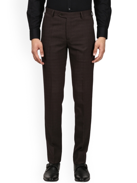 

Raymond Men Brown Slim Fit Self Design Formal Trousers