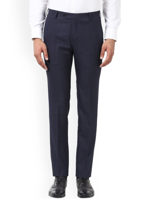 

Raymond Men Blue Slim Fit Solid Formal Trousers