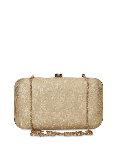 

TJORI Beige Textured Clutch