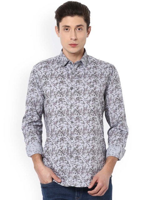 

Van Heusen Sport Men Grey & Off-White Slim Fit Printed Casual Shirt