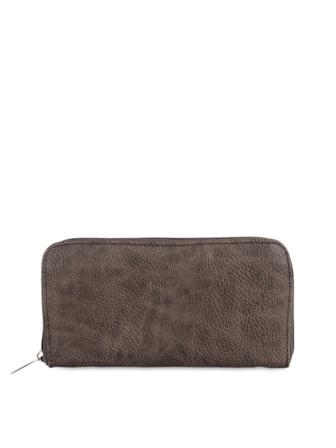 

Anekaant Women Grey Solid Zip Around Wallet