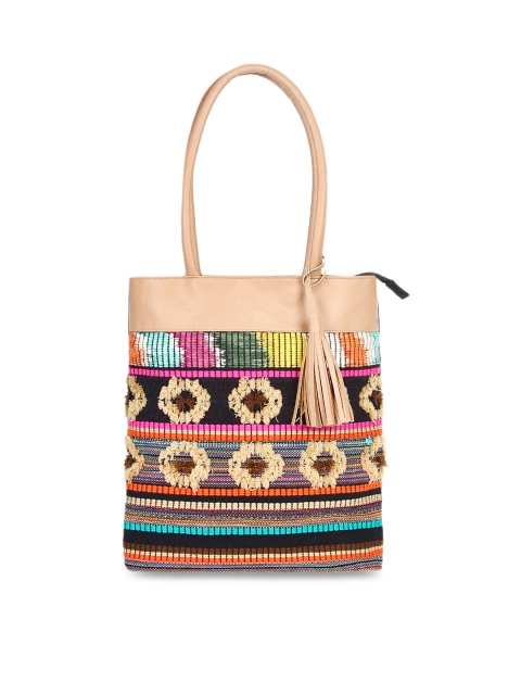 

Anekaant Multicoloured Striped Tote Bag, Multi