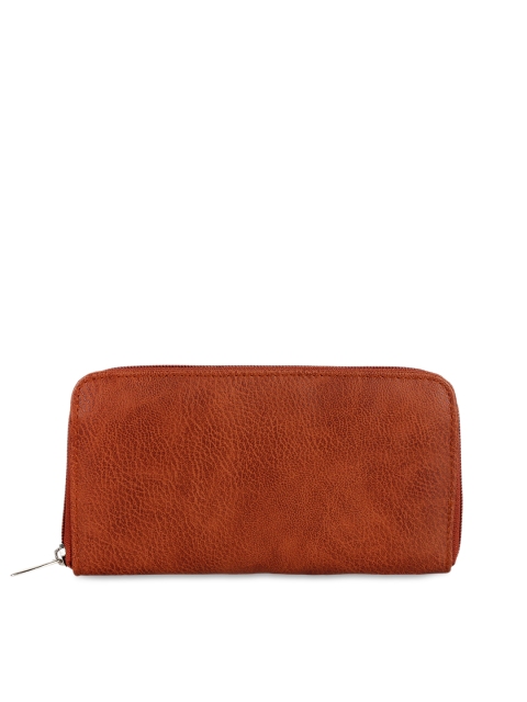 

Anekaant Women Brown Solid Zip Around Wallet