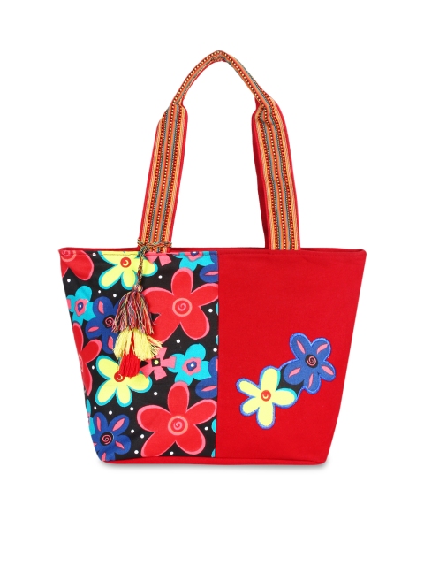 

Anekaant Red Printed Tote Bag