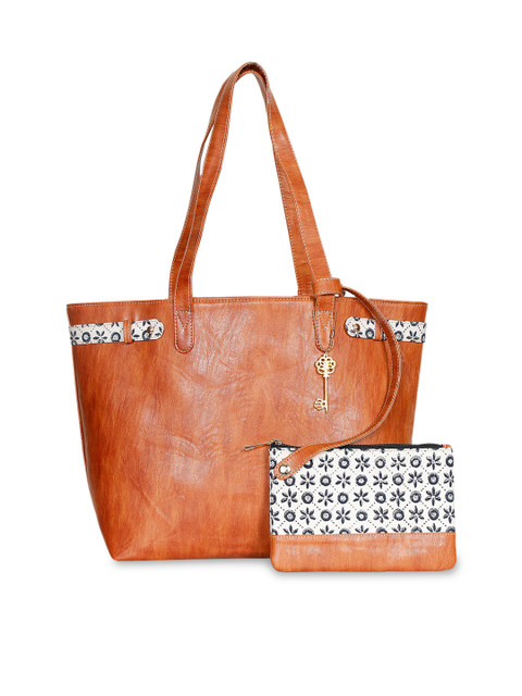 

TJORI Brown Solid Shoulder Bag with Pouch