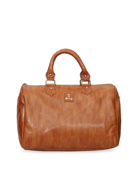 

TJORI Tan Solid Handheld Bag