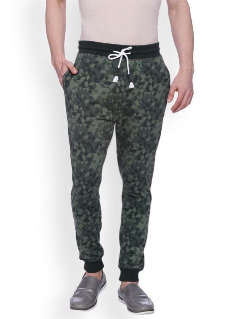 

Basics Men Green Printed Slim Fit Joggers