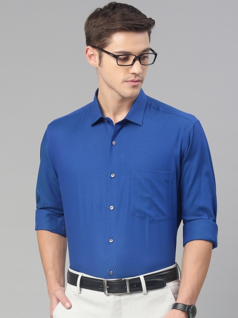 

Van Heusen Men Blue Regular Fit Self Design Formal Shirt