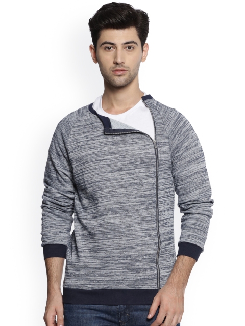 

Campus Sutra Men Blue & Grey Printed Sweatshirt