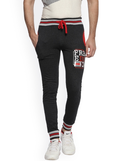 

Campus Sutra Men Charcoal Printed Regular Fit Track Pants