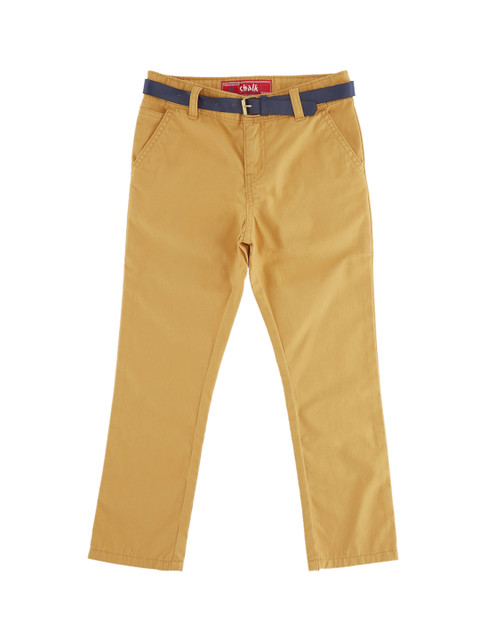 

CHALK by Pantaloons Boys Camel Brown Regular Fit Solid Regular Trousers