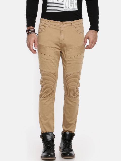 

Breakbounce Men Khaki Skinny Fit Solid Regular Trousers