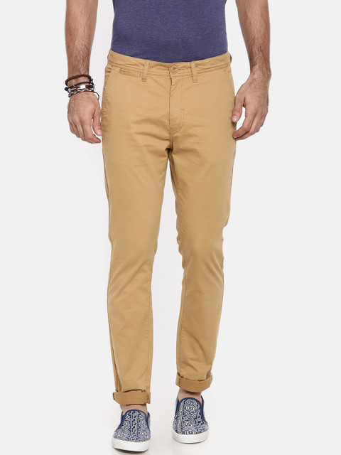 

Breakbounce Men Khaki Slim Fit Solid Chinos