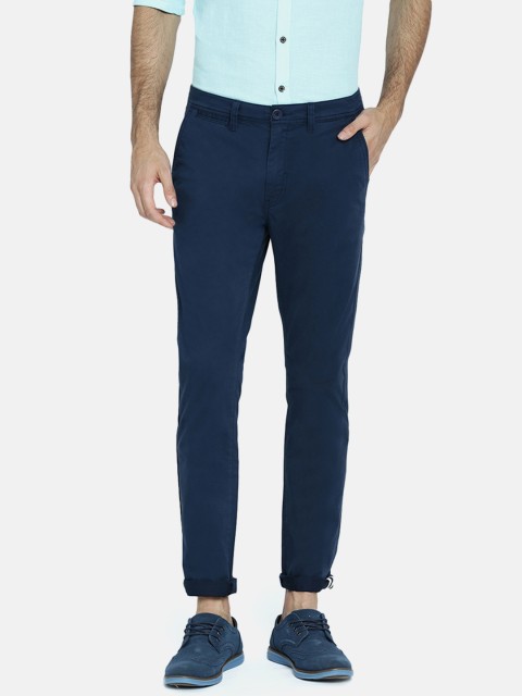 

Breakbounce Men Navy Blue Slim Fit Solid Chinos