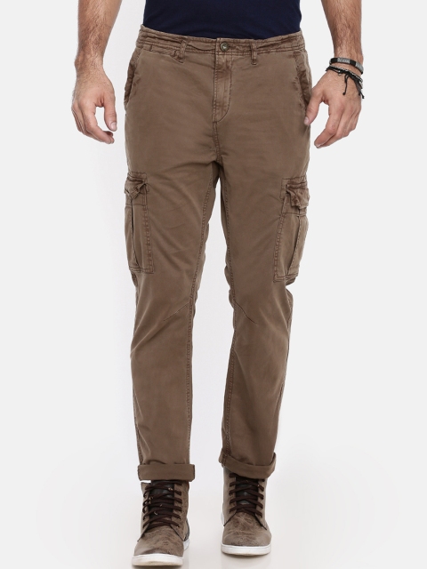 

Breakbounce Men Brown Slim Fit Solid Cargos