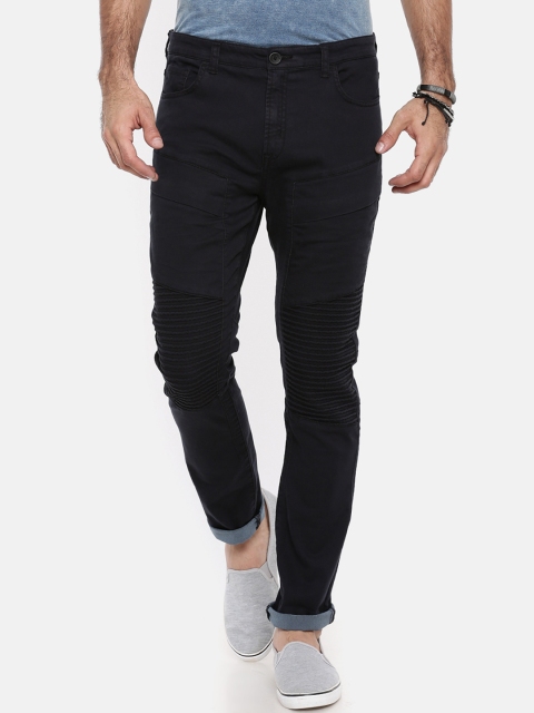 

Breakbounce Men Black Skinny Fit Solid Regular Trousers