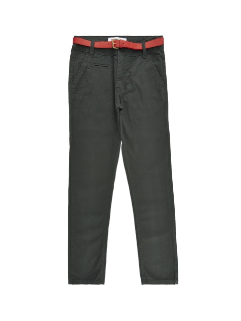 

POPPERS by Pantaloons Boys Charcoal Tapered Fit Solid Regular Trousers