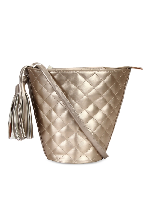 

Anekaant Gold-Toned Textured Sling Bag, Metallic